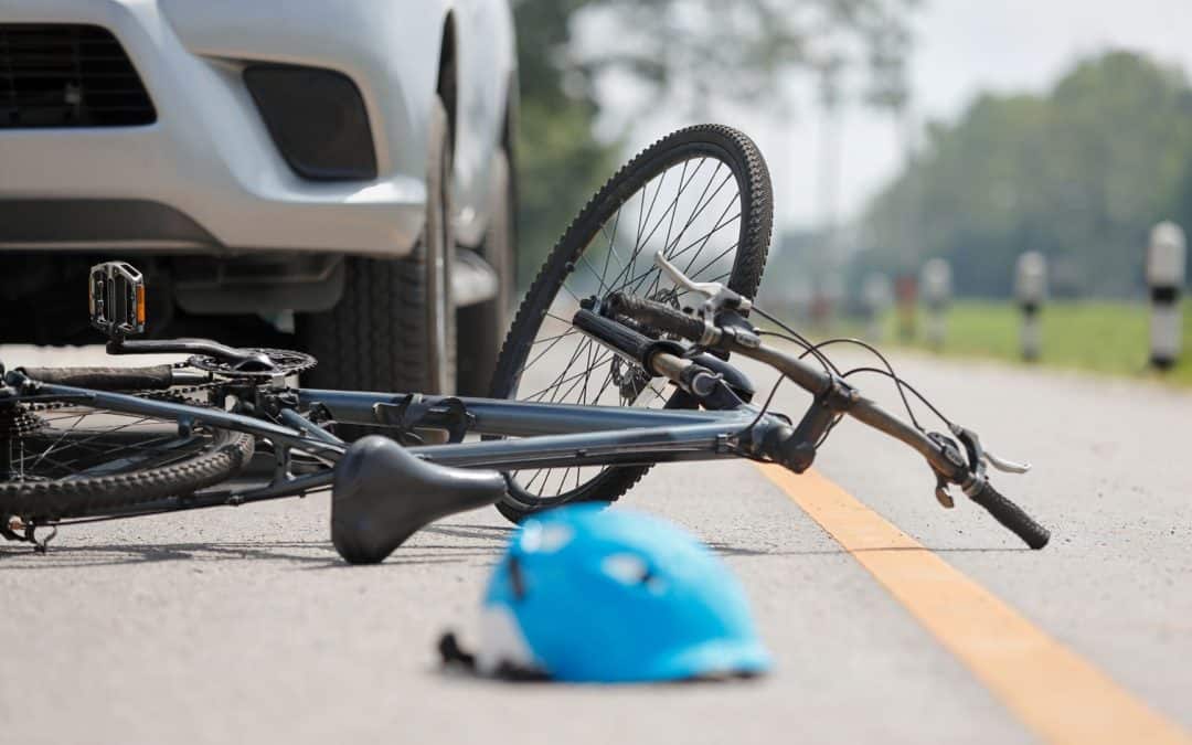 bicycle accident on road