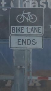 A Bike Lane Ends Sign