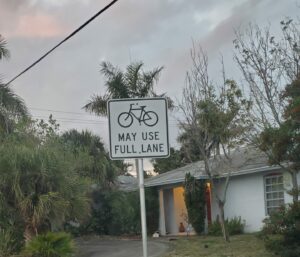 May Use Full Lane Road Sign